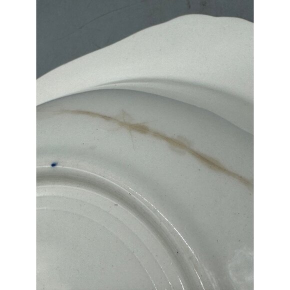 Antique midway decor Alfred Meakin England Blue & White Floral Soup Bowl READ - Picture 4 of 8